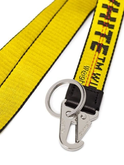 Shop Off-white Industrial Logo Keyring In Yellow