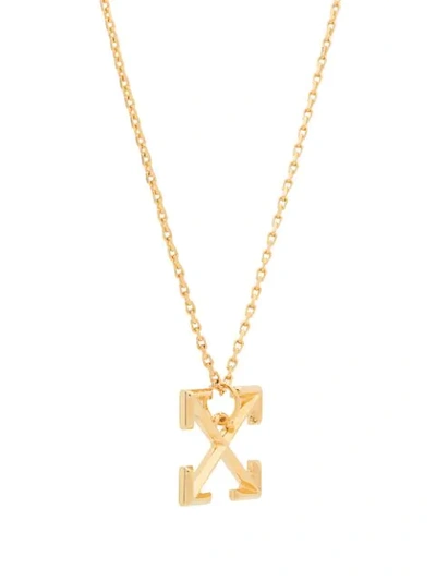 OFF-WHITE ARROW PENDANT NECKLACE - 金色