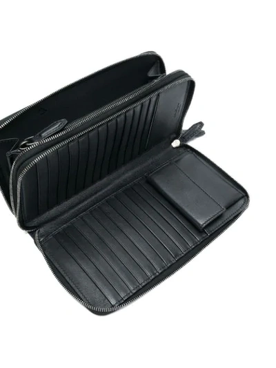 Ferragamo Embossed Zip Around Wallet In Black