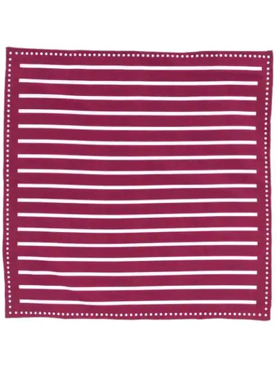 Brunello Cucinelli Striped Pocket Square In Red