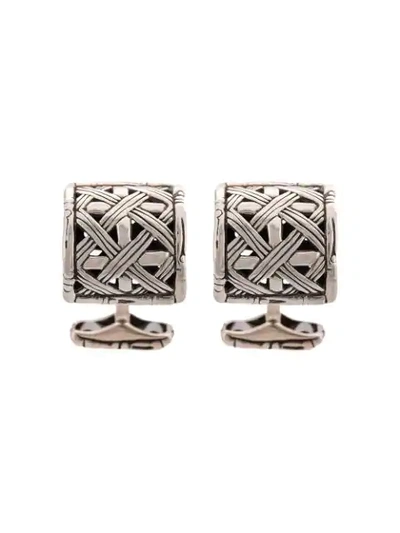 Shop John Hardy Bamboo Cufflinks In Silver