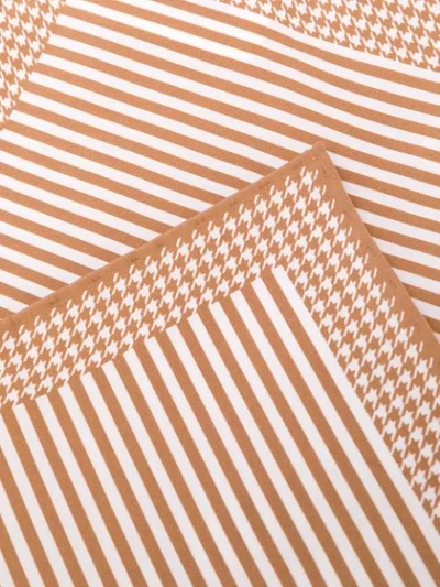 Shop Brunello Cucinelli Striped Pocket Square In Neutrals