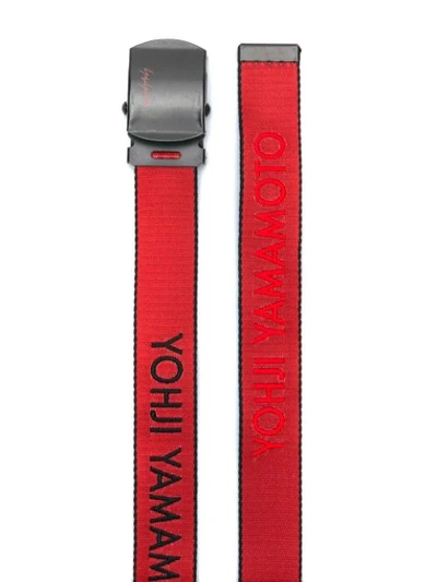 Shop Yohji Yamamoto Logo Belt - Black