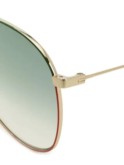 Shop Gucci Aviator Sunglasses In Gold ,neutral
