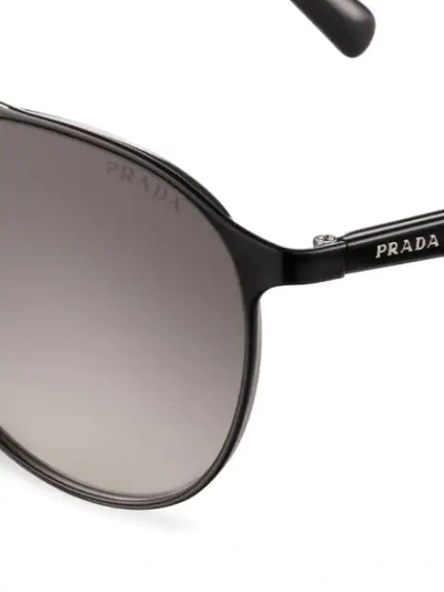 Shop Prada Mirrored Carbon Sunglasses In Black