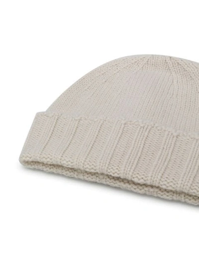 Shop Drumohr Knitted Beanie Hat - White