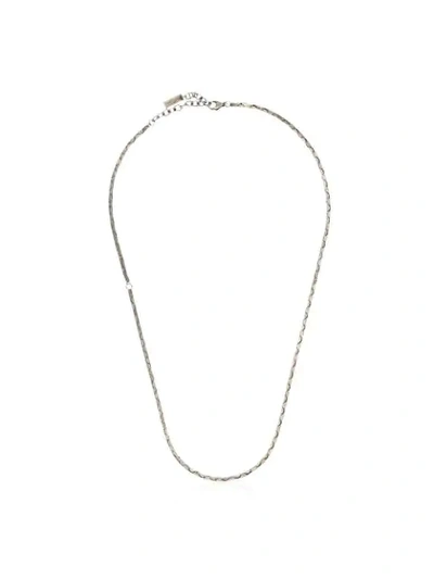 Shop Saint Laurent Razor Chain Necklace In Silver