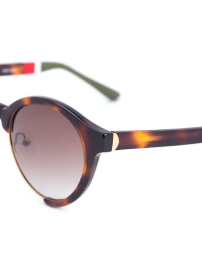 Shop Linda Farrow Round Frame Tortoiseshell Sunglasses In Brown