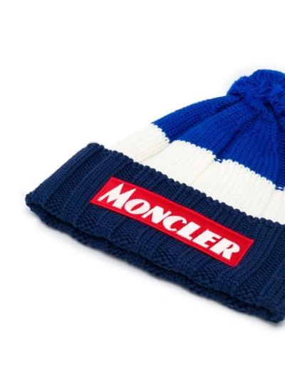 Shop Moncler Mütze In Colour-block-optik In Blue