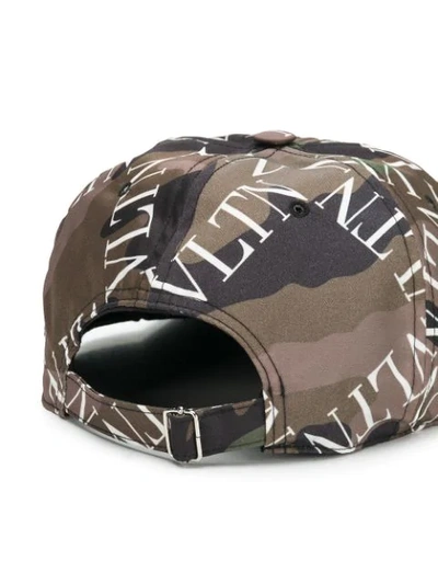 VALENTINO CAMOUFLAGE LOGO GRID PRINT HAT - 绿色