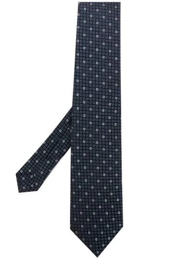 Shop Etro Printed Classic Tie In Blue