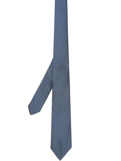 Shop Burberry Classic Cut Micro Dot Silk Jacquard Tie In Blue