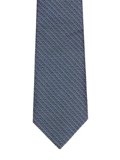 Shop Burberry Classic Cut Micro Dot Silk Jacquard Tie In Blue