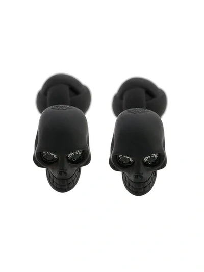 Shop Alexander Mcqueen Skull Studded Cufflinks In Black