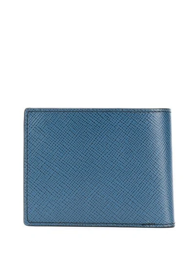 Shop Michael Michael Kors Logo Embossed Wallet In Blue