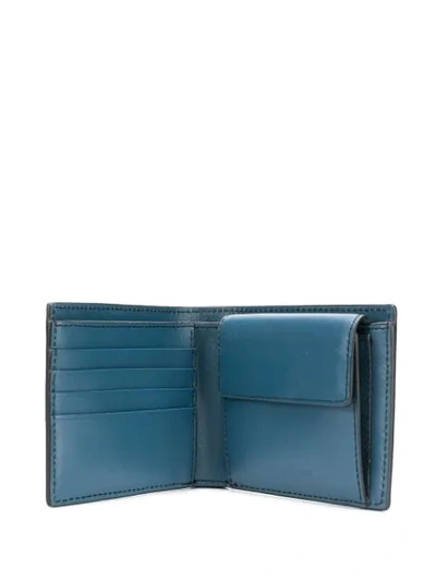 Shop Michael Michael Kors Logo Embossed Wallet In Blue
