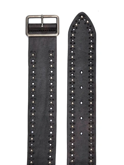 Shop Saint Laurent Studded Belt In Black