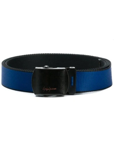 Shop Yohji Yamamoto Logo Print Work Belt In Blue