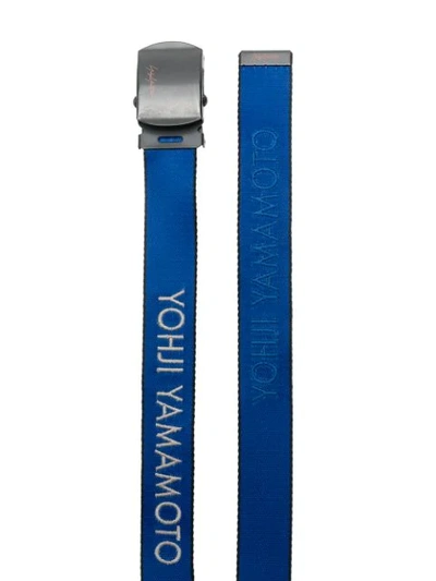 Shop Yohji Yamamoto Logo Print Work Belt In Blue