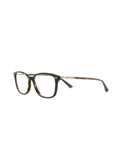 Shop Gucci Eyewear Square Frame Eyeglasses - Brown