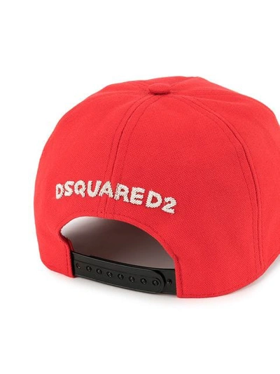 Shop Dsquared2 Baseballkappe Mit "24-7 Star"-stickerei In Red