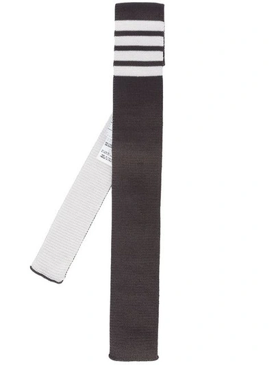 Shop Thom Browne 4-bar Knit Tie In Grey