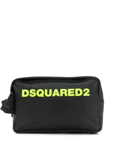 Shop Dsquared2 Logo Print Wash Bag - Black