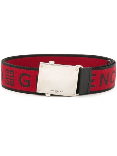 Shop Givenchy Logo Buckle Belt In Red