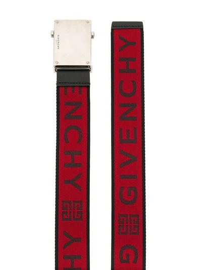 Shop Givenchy Logo Buckle Belt In Red