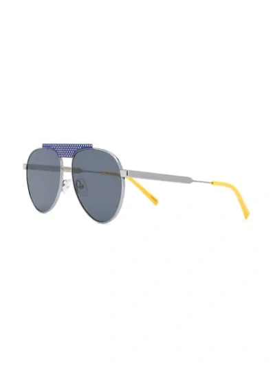 Shop Oxydo Tinted Aviator Sunglasses In Blue
