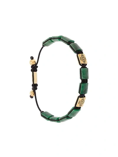 Shop Nialaya Jewelry Dorje Flatbead Beaded Bracelet In Green