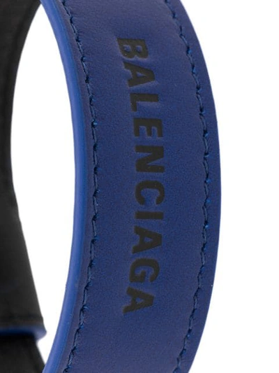 Shop Balenciaga Logo Bracelet In Blue