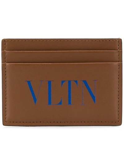 Shop Valentino Garavani Vltn Cardholder In Brown