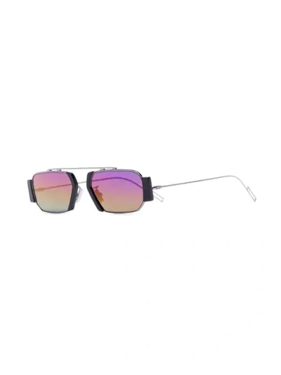 Shop Dior Black And Blue Chroma 2 Sunglasses