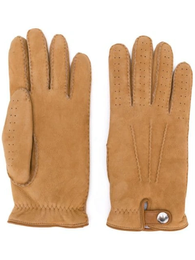 Shop Brunello Cucinelli Perforated Gloves In Neutrals