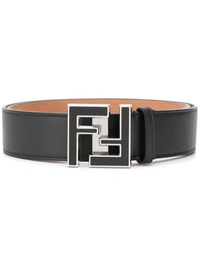 Shop Fendi Ff Buckle Belt In Black