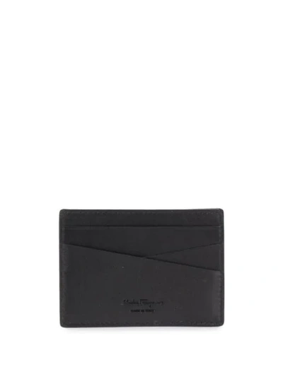 Shop Ferragamo Logo Cardholder Wallet In Black