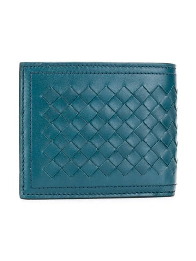 Shop Bottega Veneta Intrecciato Bifold Wallet In Blue