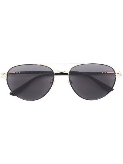 Shop Gucci Aviator Style Sunglasses In Black