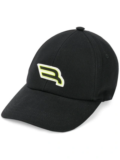 Shop Bally Logo Plaque Baseball Cap In Black