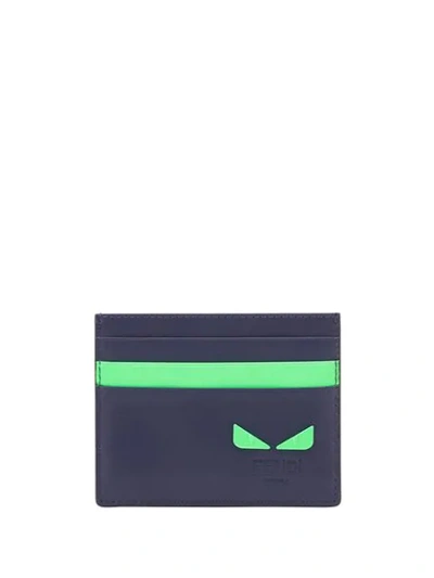 Shop Fendi Bag Bugs Eye Card Holder In Blue