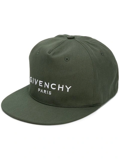 Shop Givenchy Logo Baseball Cap In Green