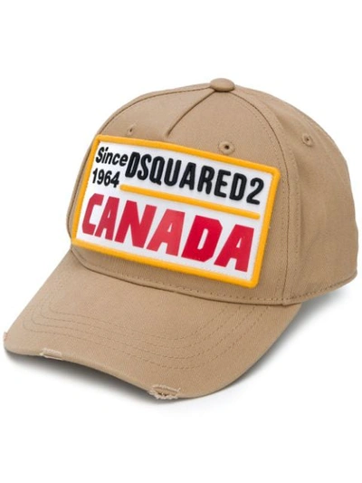 Shop Dsquared2 Canada Baseball Cap In Neutrals