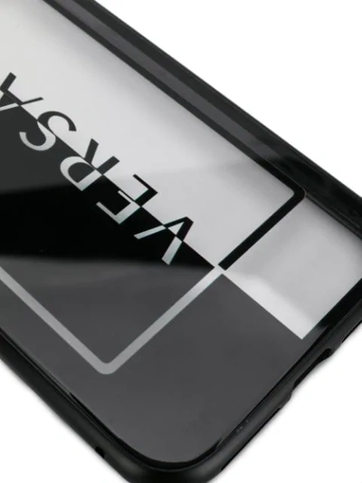 Shop Versace Logo Printed Iphone X Case In Neutrals