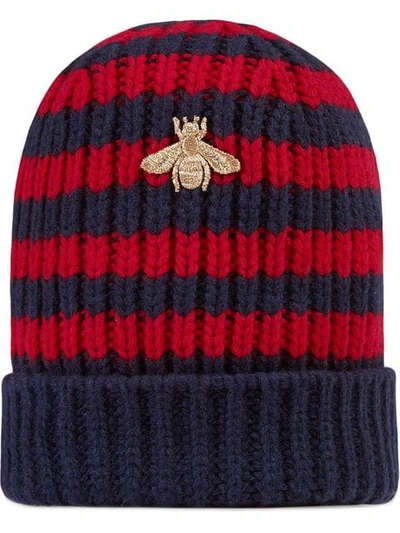 Shop Gucci Gestreifte Beanie In Blue