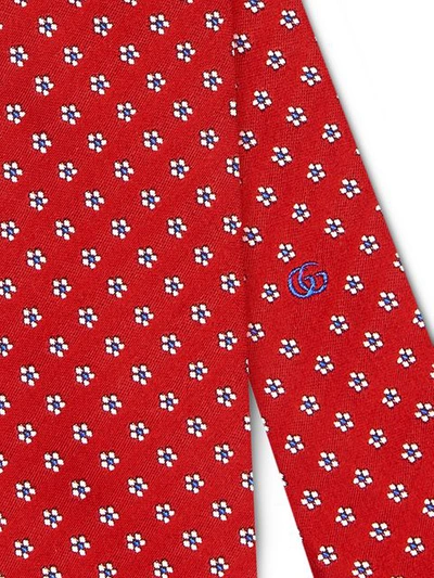 Shop Gucci Tiger Underknot Silk Tie In Red