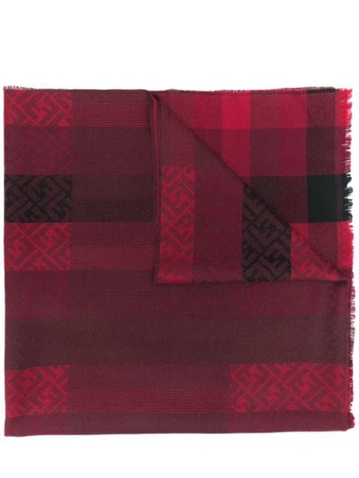 Shop Fendi Ff Monogram Scarf In Red