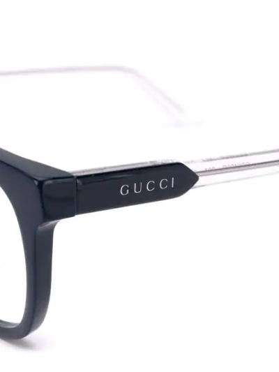 GUCCI EYEWEAR RECTANGULAR FRAME GLASSES - 蓝色