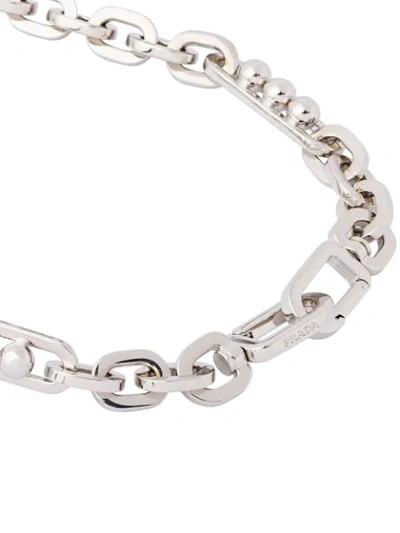 Shop Prada Chain Necklace In F0e5o Antiqued Silver