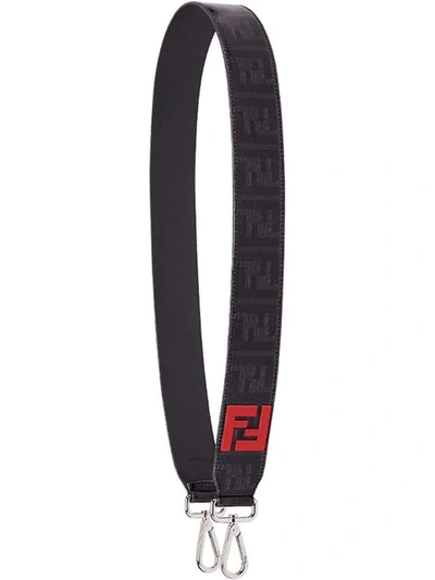 Shop Fendi Logo Shoulder Strap In Black